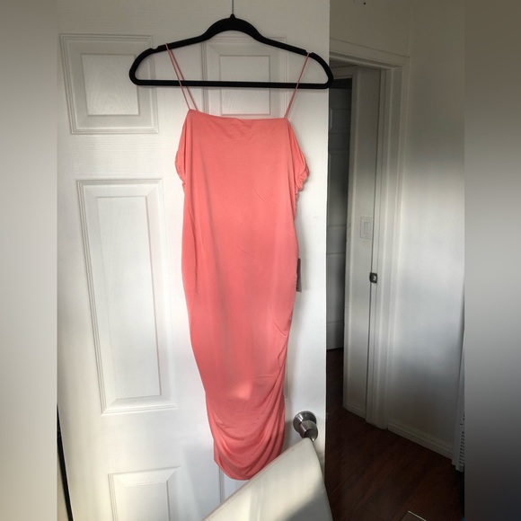 Love By Design Ruched Bodycon Mini Dress Burnt Coral XL - Picture 2 of 5